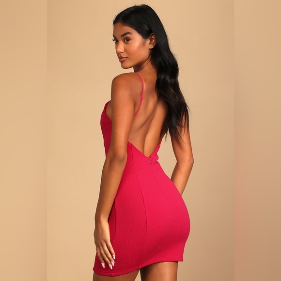 Lulus Hot Pink bodycon mini dress - Picture 2 of 10